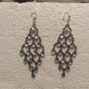 Elegant Silver Chandelier Earrings